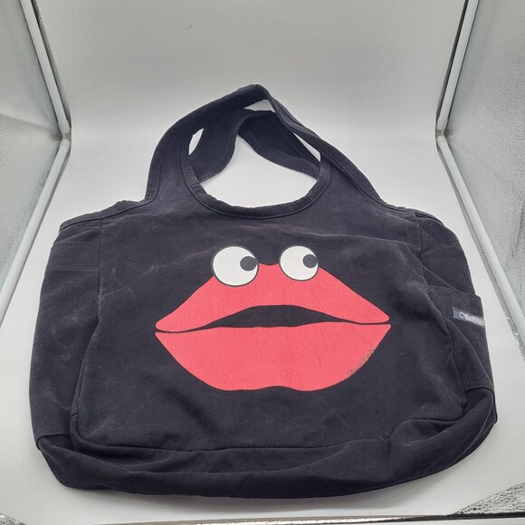 Lauren Moshi Handbags - Lauren Moshi Beverly Hills Canvas Tote Bag Lips Eyes Red Black